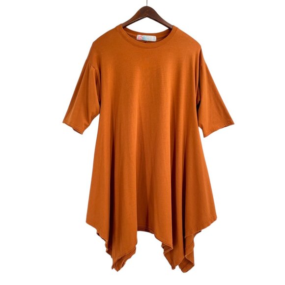 Free People Beach Kahana Orange Swing Tunic Mini Dress Womens XS Boho Oversize - Picture 2 of 8